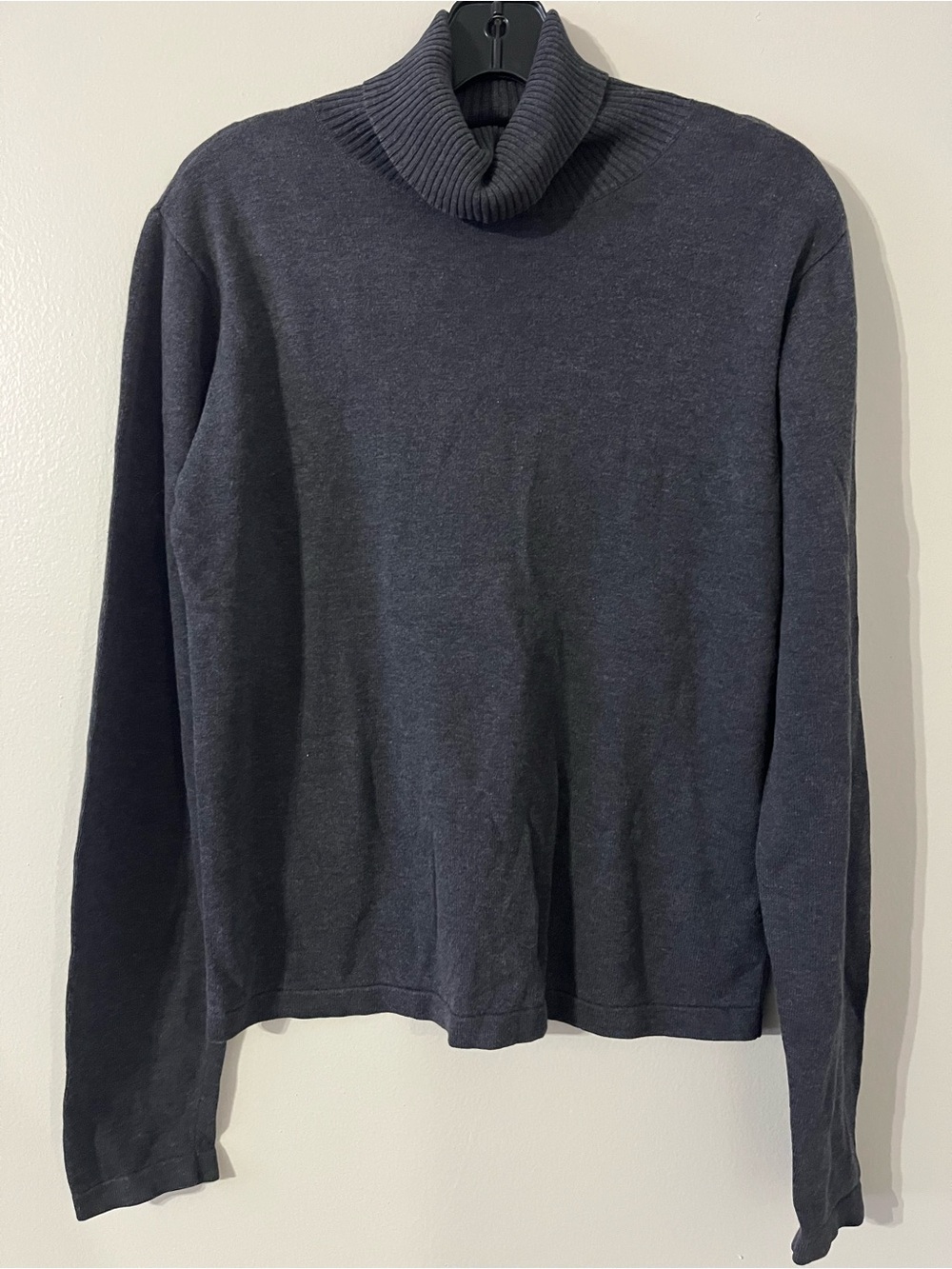 Woolrich Charcoal Gray Knit Ribbed Turtleneck Sweater Sz M